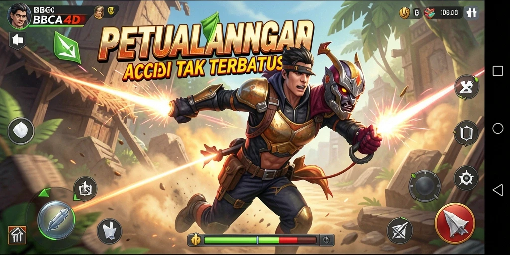 Screenshot gameplay BBCA4D dengan aksi mendebarkan dan grafis menakjubkan.