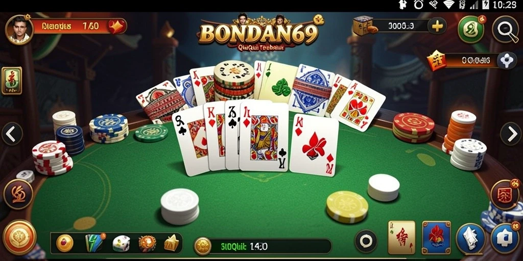 Screenshot menunjukkan aksi seru gameplay QiuQiu di BONDAN69.