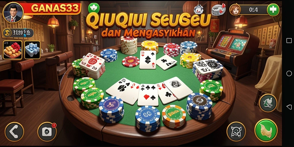 Screenshot gameplay terbaik GANAS33 menampilkan aksi seru QiuQiu.