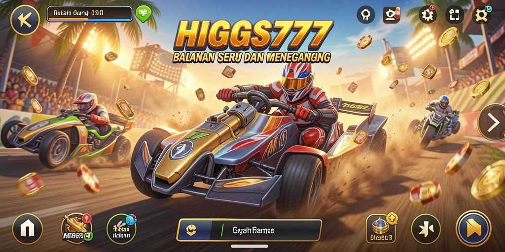 Tampilan seru saat balapan di HIGGS777.