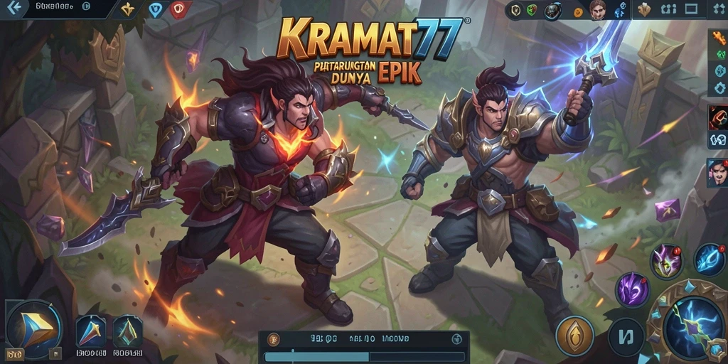 Tampilan gameplay seru KRAMAT77 dengan aksi pertarungan dinamis.