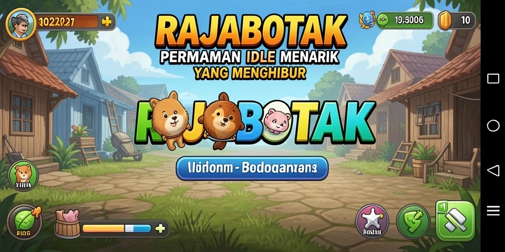 Screenshot utama gameplay <strong>RAJABOTAK</strong> yang menunjukkan suasana permainan Idle yang asyik.